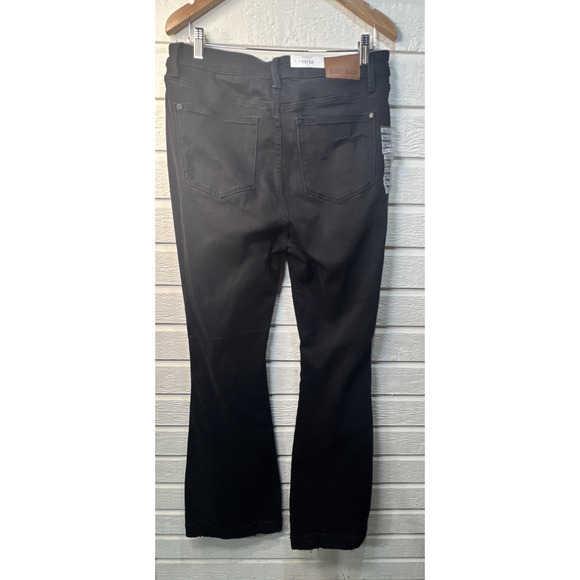 Judy Blue Black Denim Jeans distressed 15 32 eclipse tummy control flare NWT - Picture 7 of 16